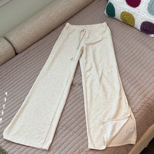 Amazon Beige Wide-Leg Track Pants with Drawstring